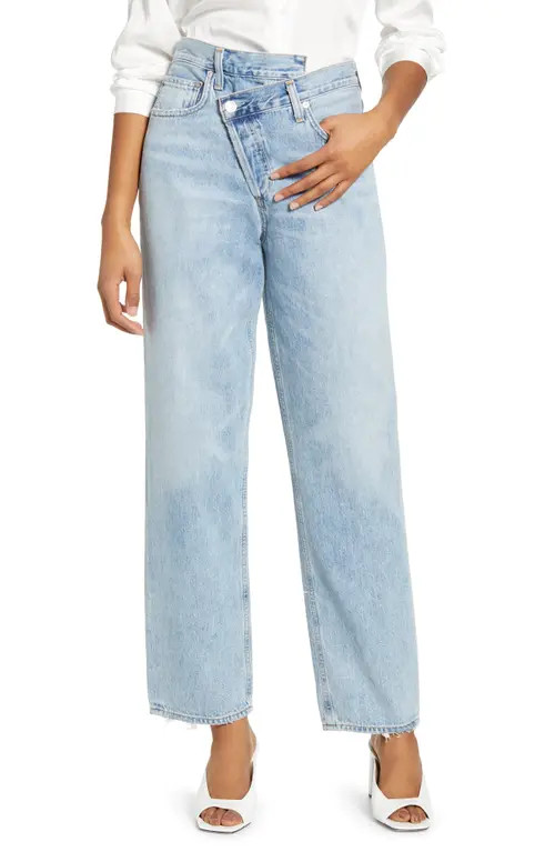 AGOLDE Crisscross Upsize High Waist Jeans in Suburbia at Nordstrom, Size 29 | Nordstrom