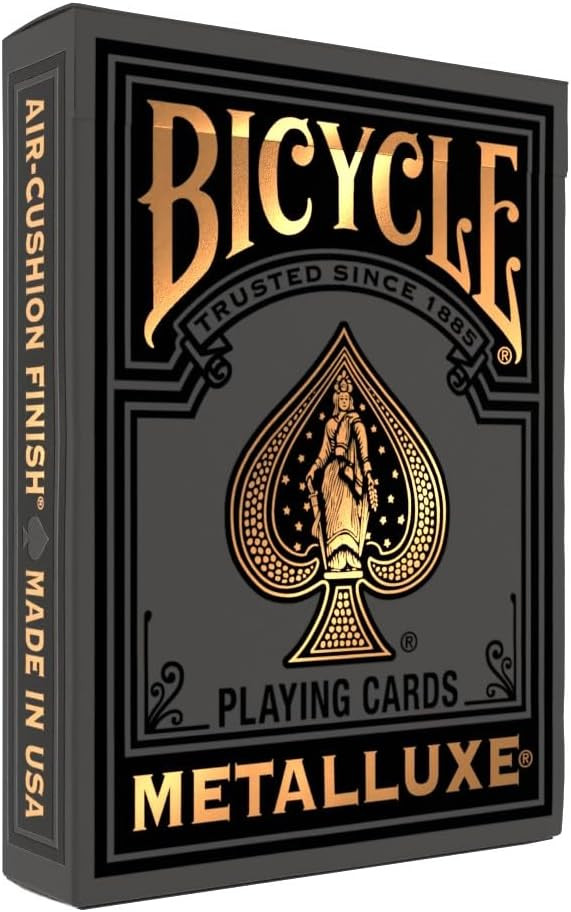 Bicycle Black and Gold Metalluxe Playing Cards – Premium Foil Metalluxe Deck– Classic Poker S... | Amazon (US)