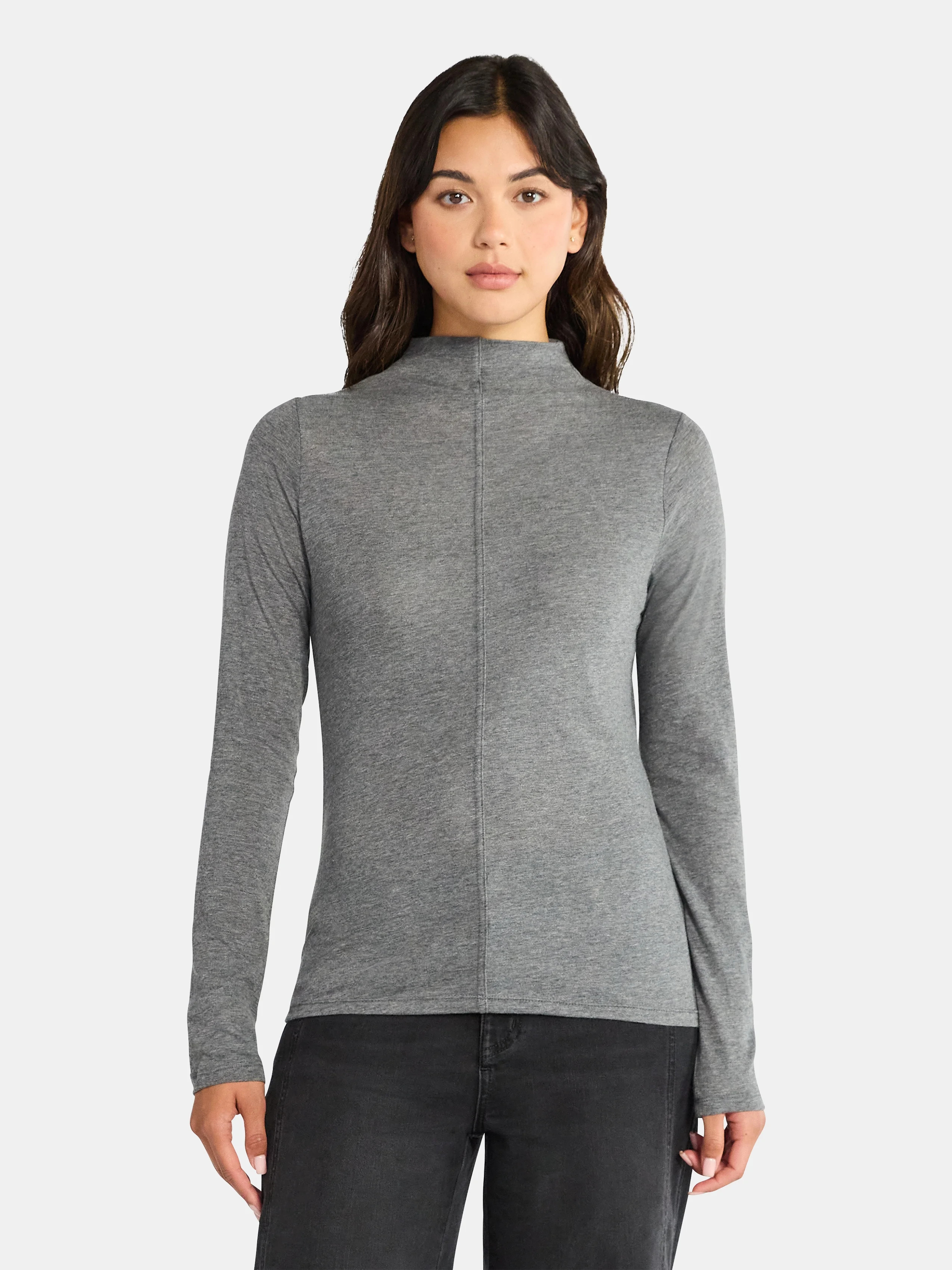 Time and Tru Women's Tissue Like Turtleneck Top, Sizes XS-XXXL | Walmart (US)