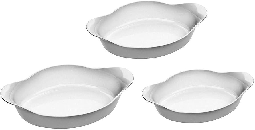 Jogo de assadeiras Marinex Opaline com três peças | Amazon (BR)