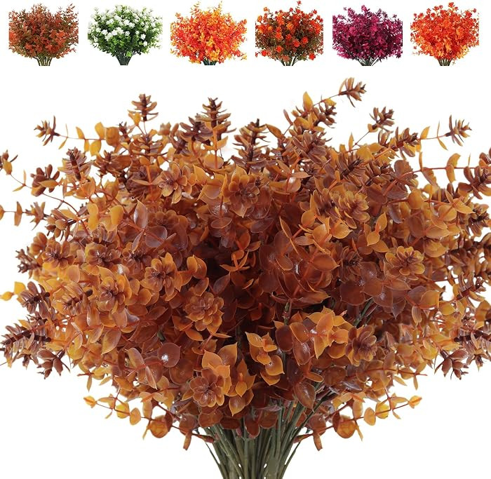 RECUTMS Faux Mums Plants,Artificial Flowers for Outside Artificial Fall Flowers, Fake Outdoor UV ... | Amazon (US)