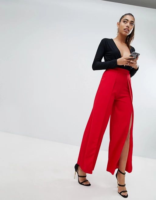 Lasula Front Split Tailored PANTS | ASOS US