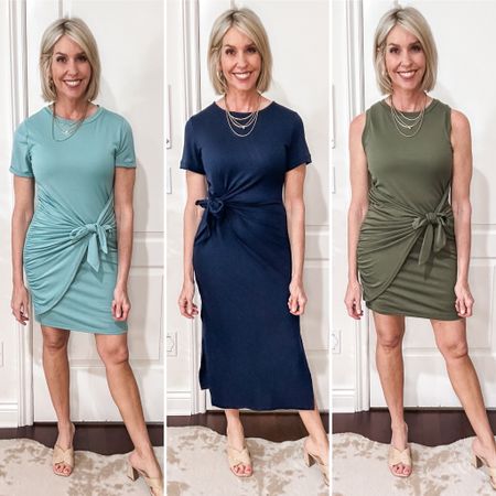 My favorite Amazon waist snatching dress in 3 different styles. It’s a tummy miracle! They all come in many colors and fit true to size. I’m wearing a small in all 3. 

Summer dress, tie waist dress, casual dress, over 40, over 50, Amazon fashion 

#LTKFindsUnder50 #LTKStyleTip #LTKOver40