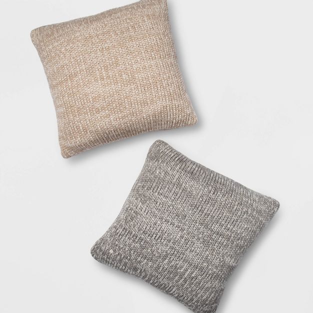 Oversize Marled Knit Square Throw Pillow - Threshold™ | Target