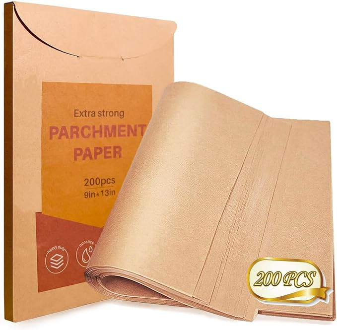 200pcs Unbleached Parchment Paper Sheets, 9x13In Precut Cooking Paper Liners for Baking Sheets, A... | Amazon (US)