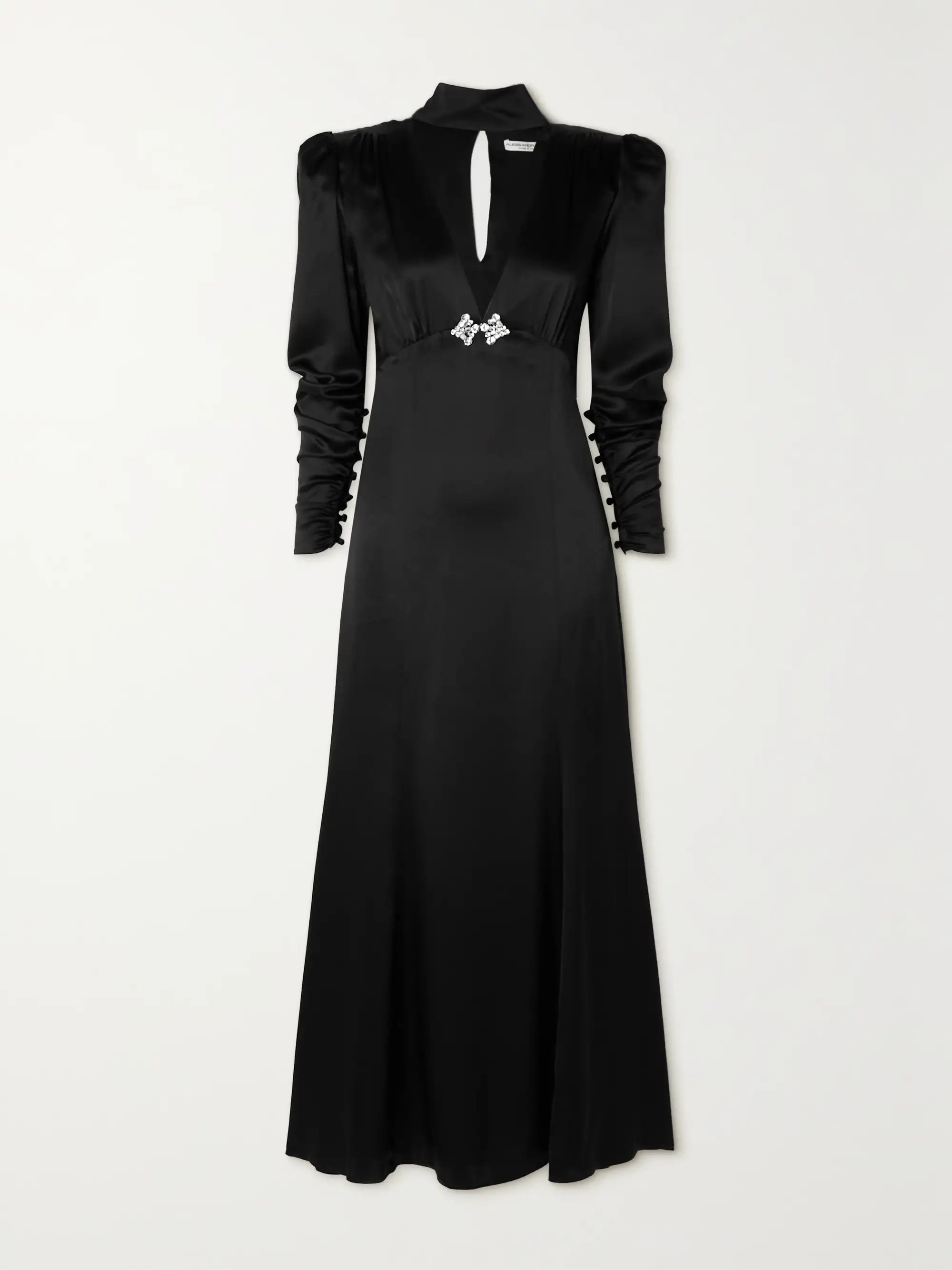 Black Crystal-embellished cutout silk-satin maxi dress | ALESSANDRA RICH | NET-A-PORTER | NET-A-PORTER (UK & EU)