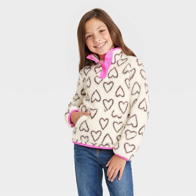 Girls' Sherpa Pullover Sweatshirt - Cat & Jack™ | Target