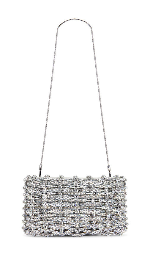 SIMKHAI Morgan Wove Rhinestone Clutch in Metallic Silver. | Revolve Clothing (Global)