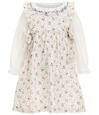 Edgehill Collection Little Girls Side-Tie Floral Dress and Long Sleeve Top Set - 2T | Dillard's