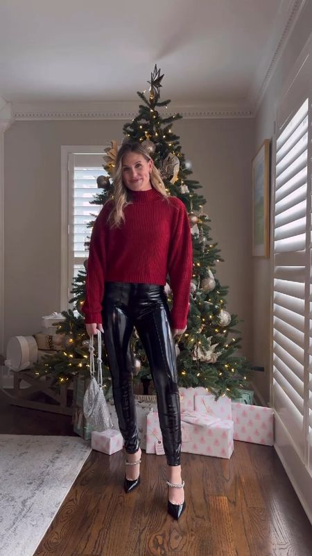 Day 2 of 8 holiday outfits to wear to this season! Dress up a sweater with faux leather pants and some heels. Perfect for a dinner night out! 

Holiday outfit
Holiday look
Christmas outfit 

#LTKHoliday #LTKSeasonal #LTKstyletip