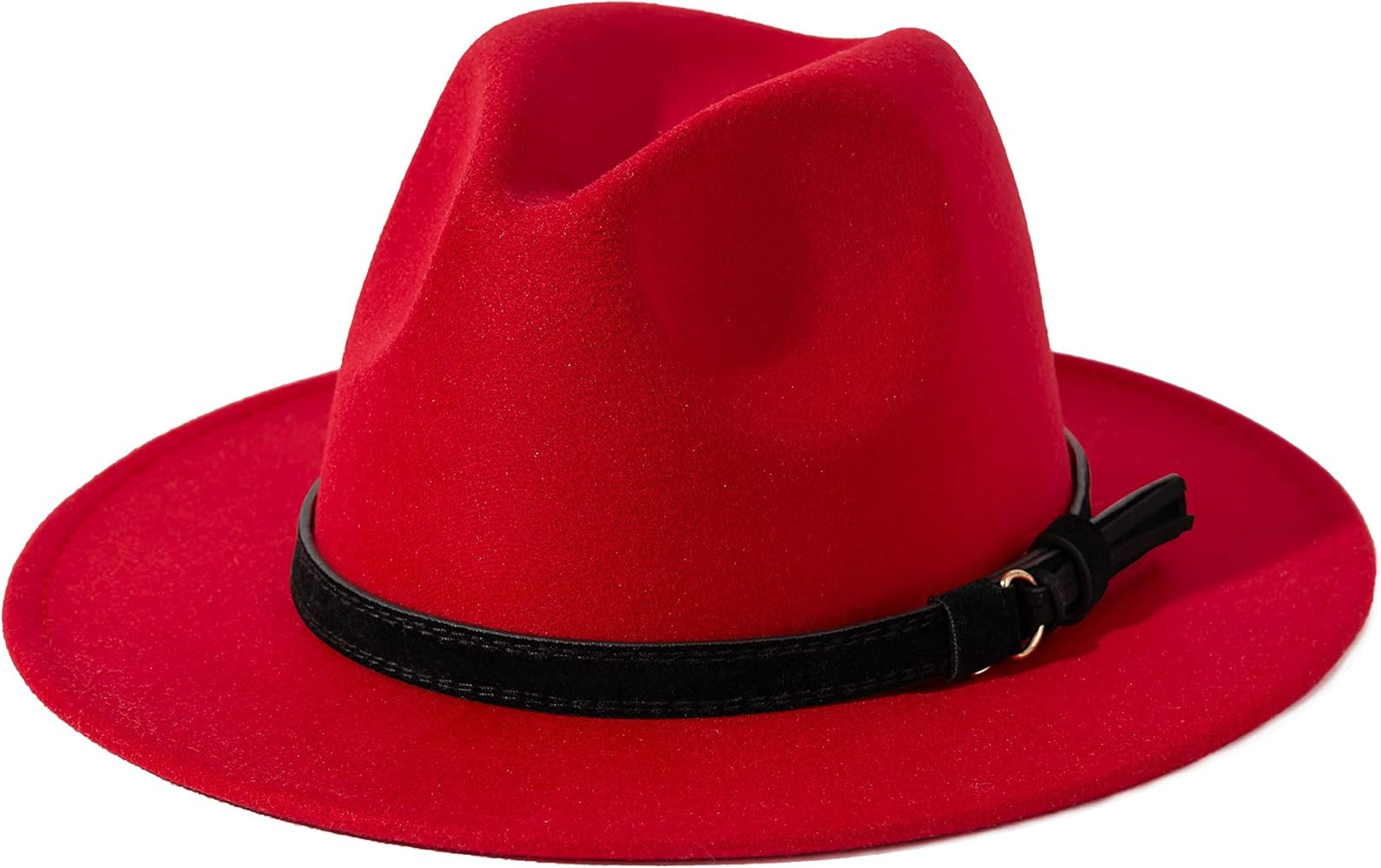 Lisianthus Men & Women Vintage Wide Brim Fedora Hat with Belt Buckle | Amazon (US)