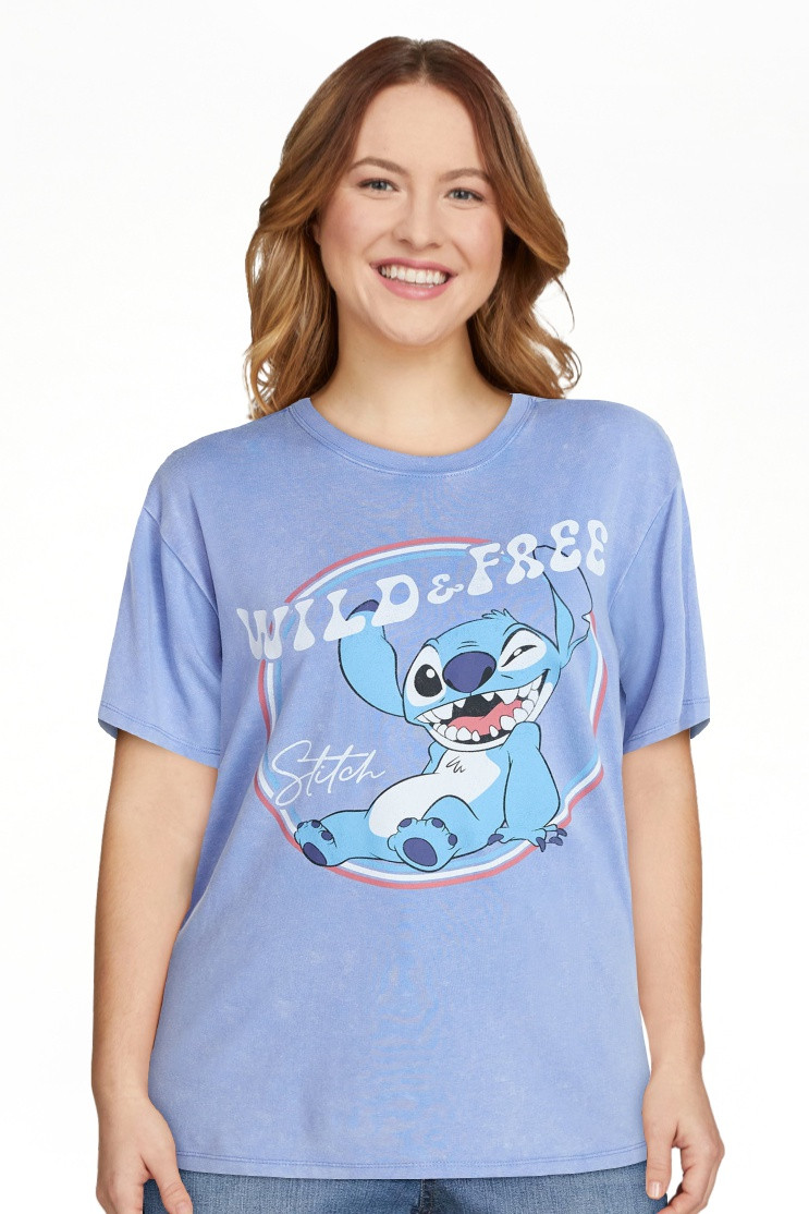 Disney Stitch Women's Americana Graphic Tee with Short Sleeves, Sizes XXS-XXL | Walmart (US)