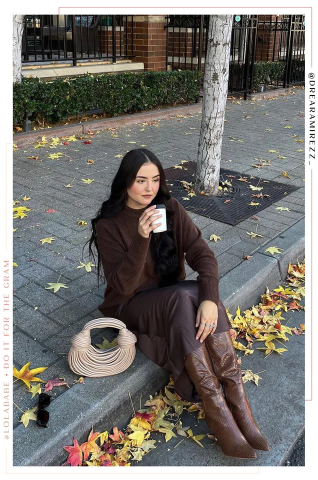 Miss Lola | Sarai Brown Knee High Heel Boots | MISS LOLA
