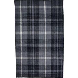 Weave & Wander Jens Stormy Gray/Black 8 ft. x 10 ft. Plaid PET Polyester Area Rug-R0567GRY000F00 ... | The Home Depot