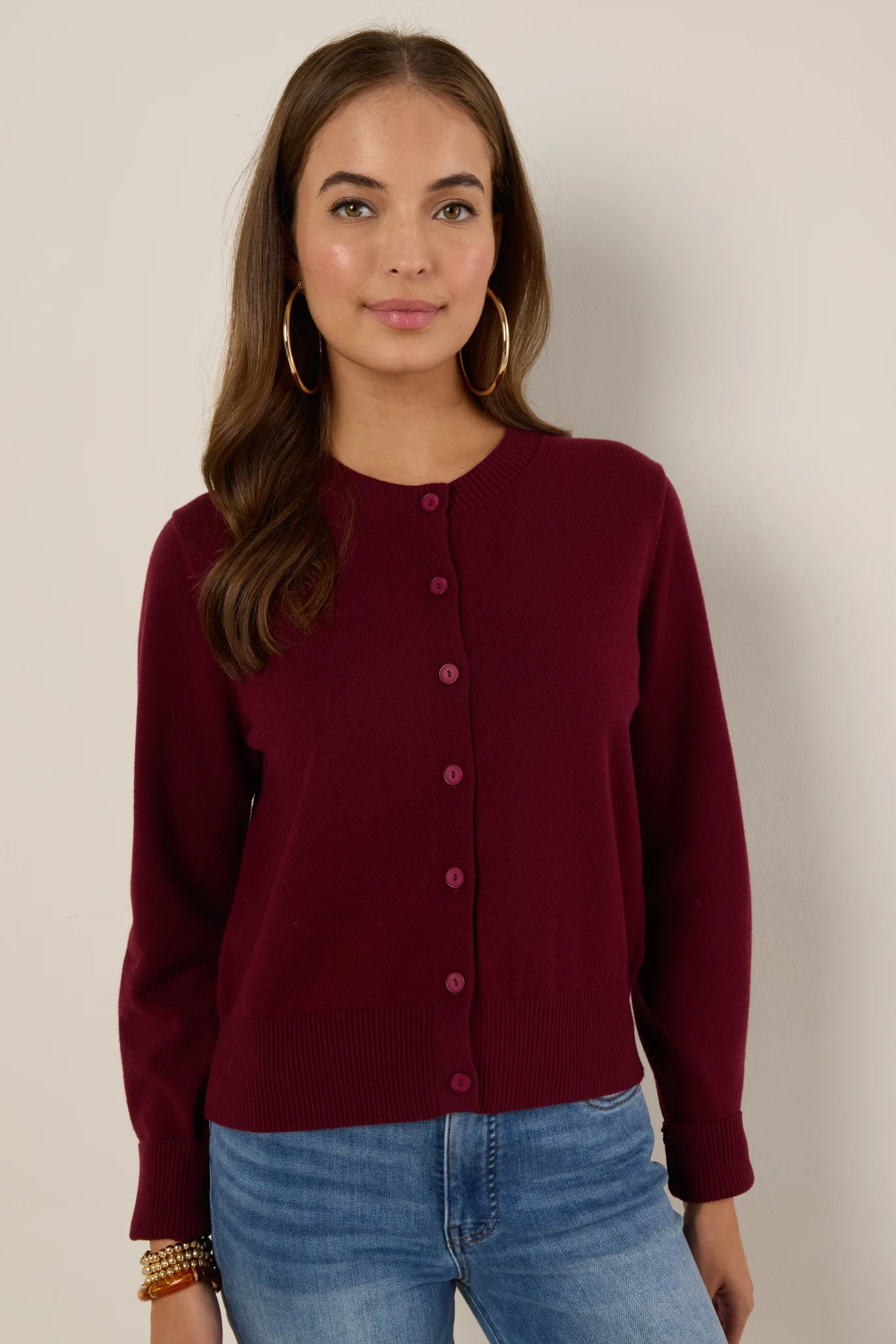 Sarah Maroon Knit Cardigan | Avara