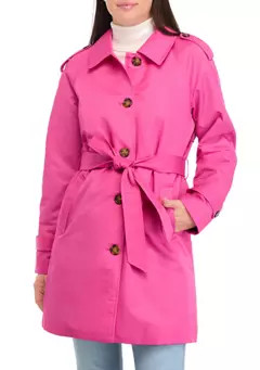 Ellen Tracy Women's Coated Gab Trench with Polyfill Insulation | Belk