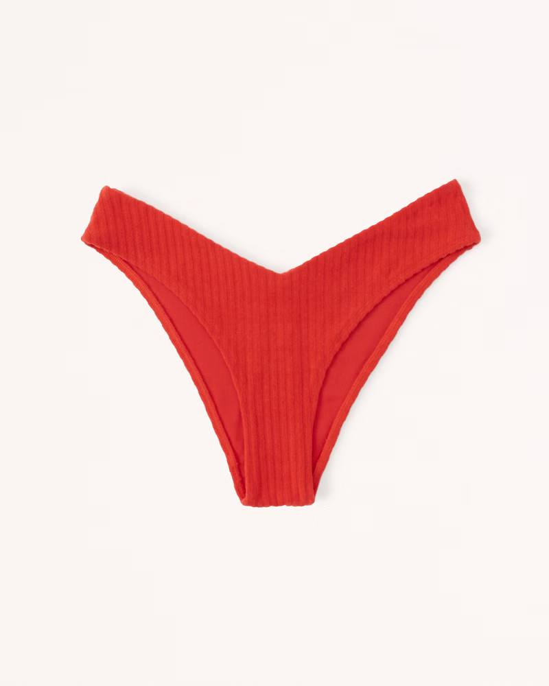Women's Terry Tall-Side High-Leg Cheeky Bottoms | Women's Swimwear | Abercrombie.com | Abercrombie & Fitch (US)