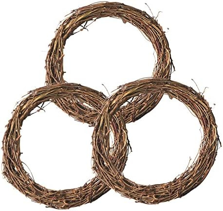 Ougual DIY Crafts Natural Grapevine Wreaths (10 Inch, 3 Pack) | Amazon (US)