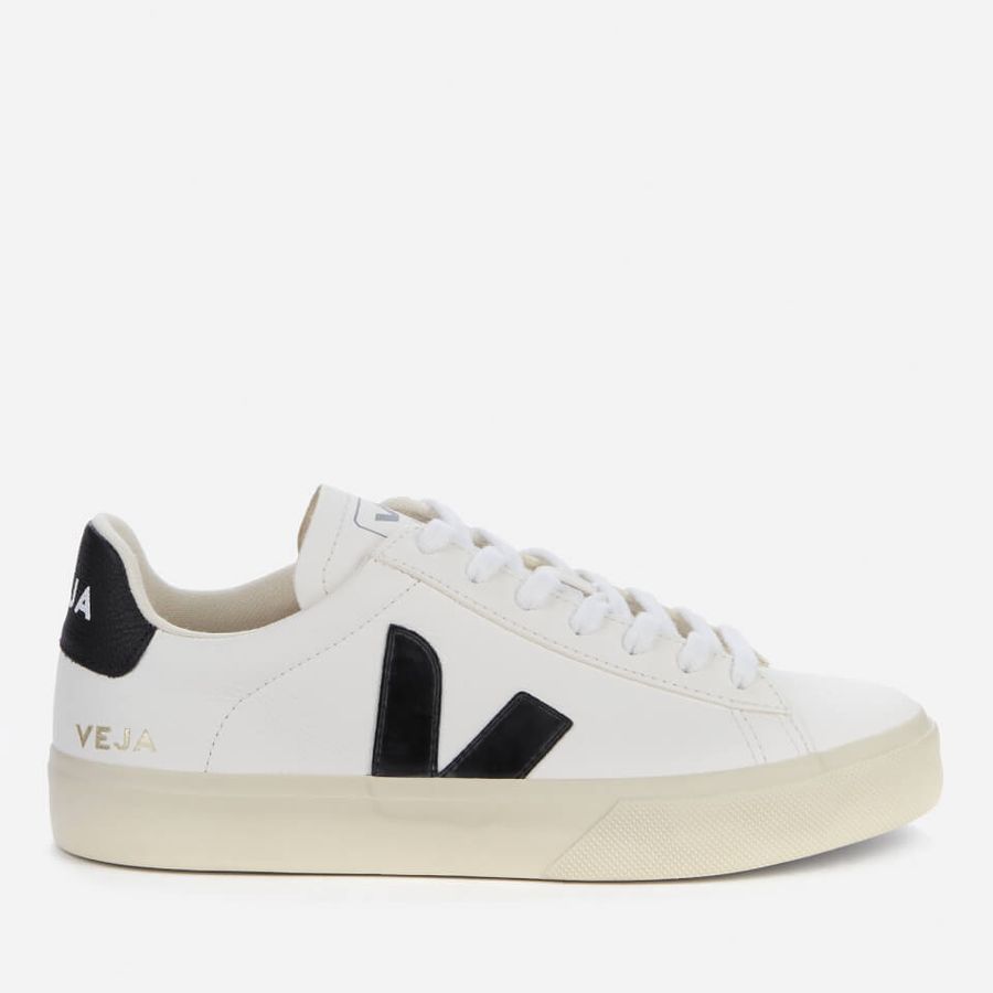Veja Women's Campo Chrome Free Leather Trainers - Extra White/Black | Coggles (Global)