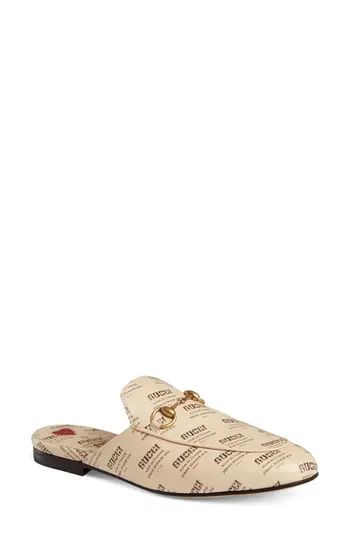 Women's Gucci Princetown Logo Invite Mule, Size 5US / 35EU - Ivory | Nordstrom