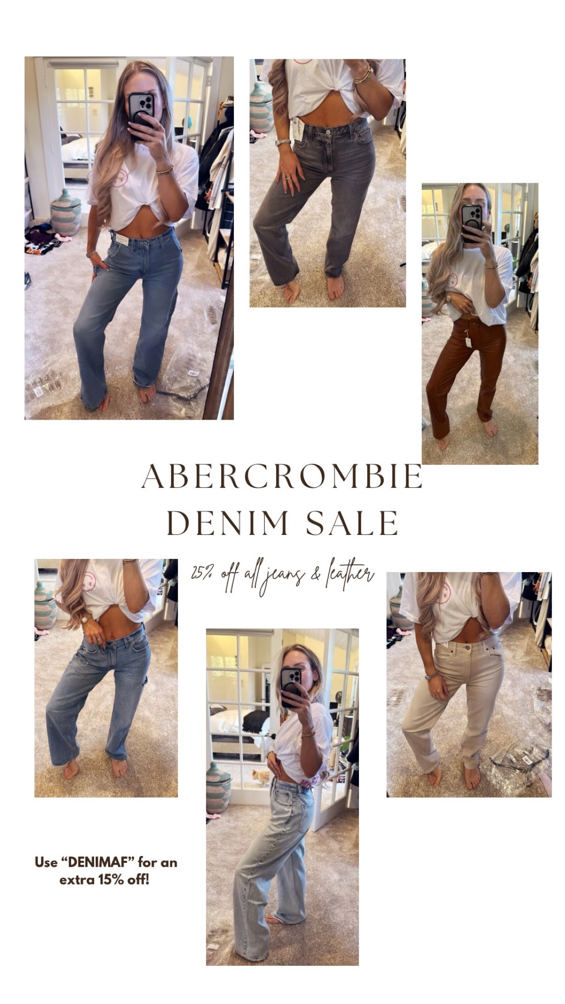 Loveee Abercrombie’s denim & vegan leather! 25% off sale is happening now + an extra 15% off with code DENIMAF! Linking my recent pant order here! They are all simply amazing 

#LTKstyletip #LTKSale #LTKsalealert