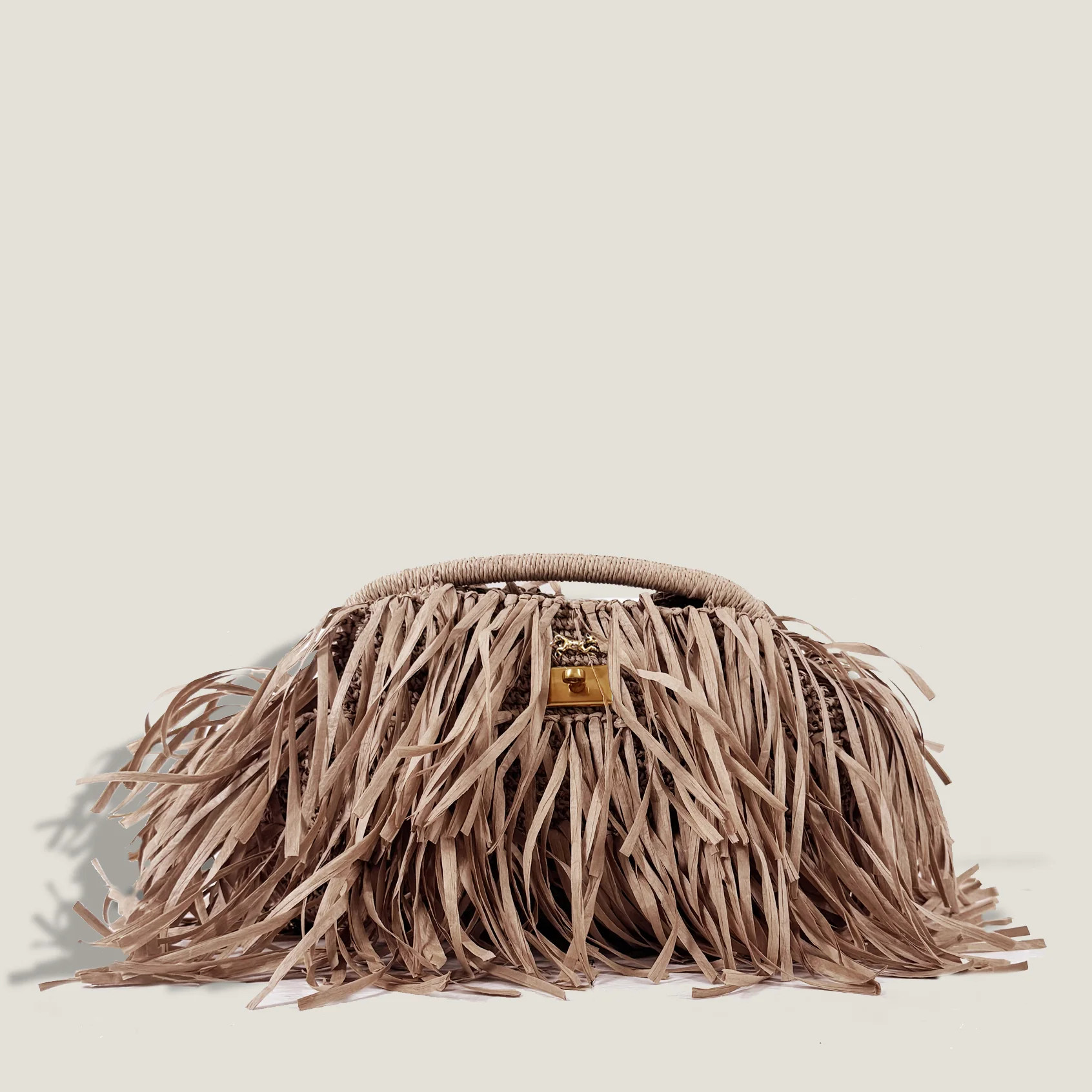 MME. GIGI FRINGE CLUTCH  Grand - Natural | MME.MINK
