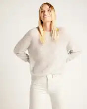 Baby Alpaca-Wool Diamond Stitch Crew | Quince