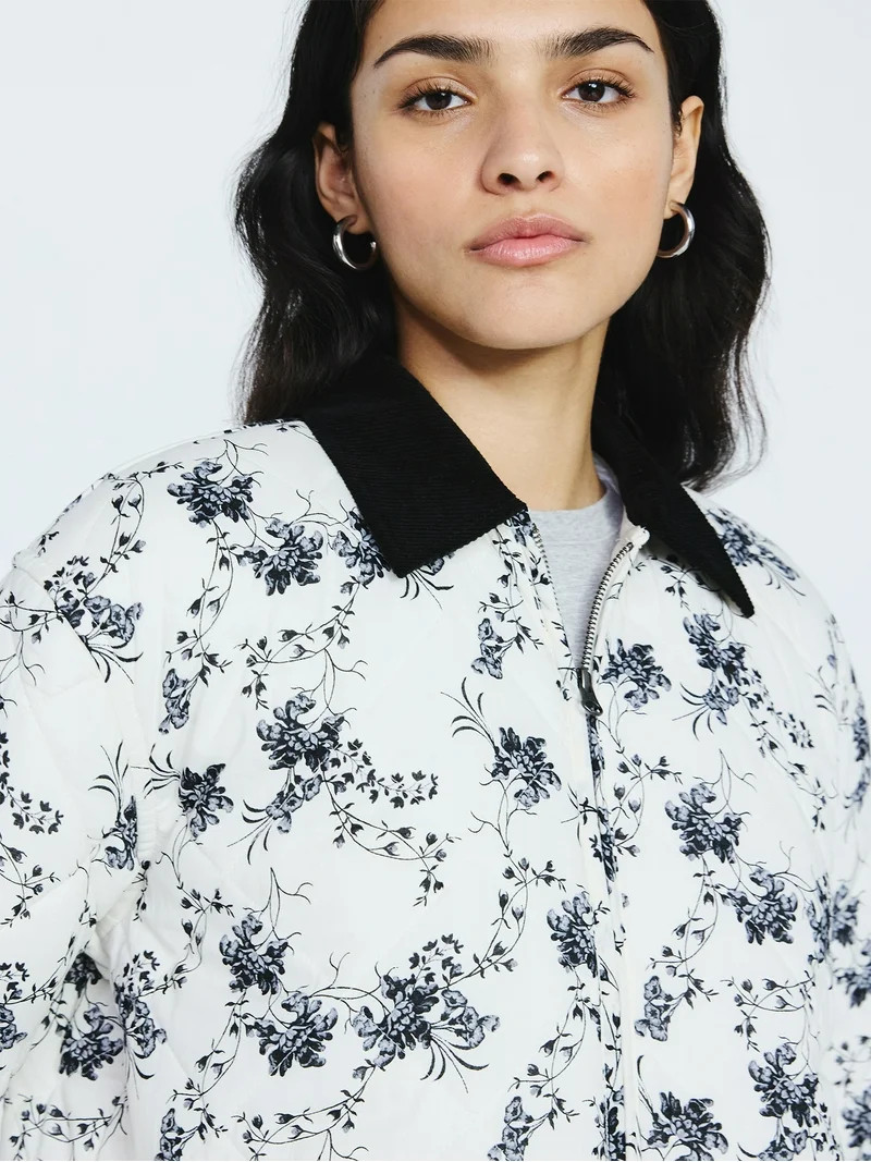 Scoop Women's and Women's Plus Cotton Quilted Chore Jacket, Midweight, Sizes XS-4X | Walmart (US)