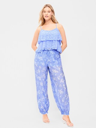High-Waisted Chiffon Harem Pants | Old Navy (US)