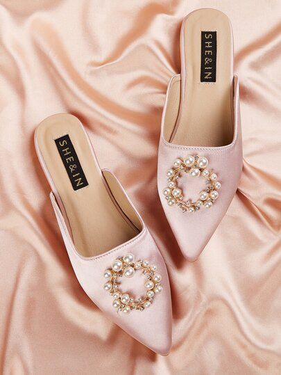 Rhinestone Decor Loafer Mules | SHEIN