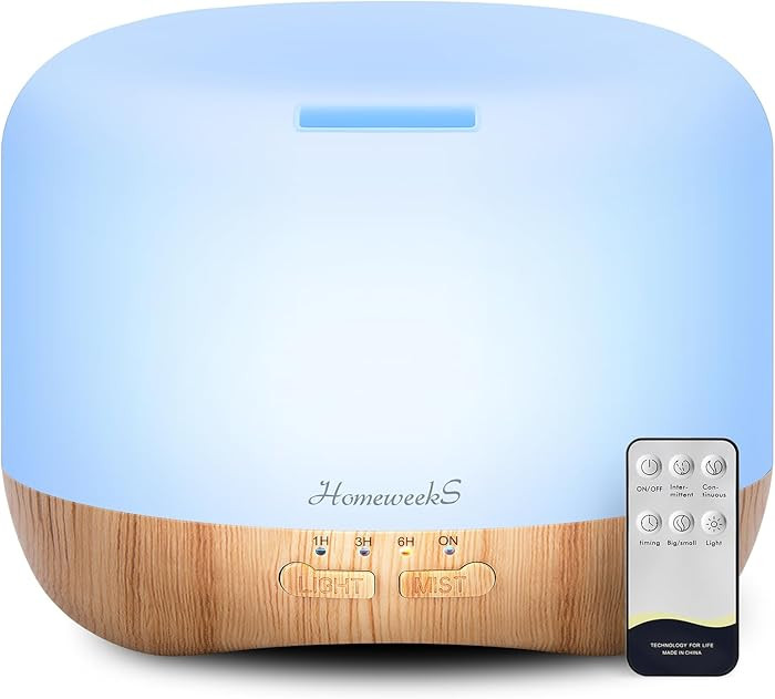 Homeweeks Essential Oil Diffuser for Room Aromatherapy Scent Diffuser     Auto Off Ultrasonic Aro... | Amazon (US)