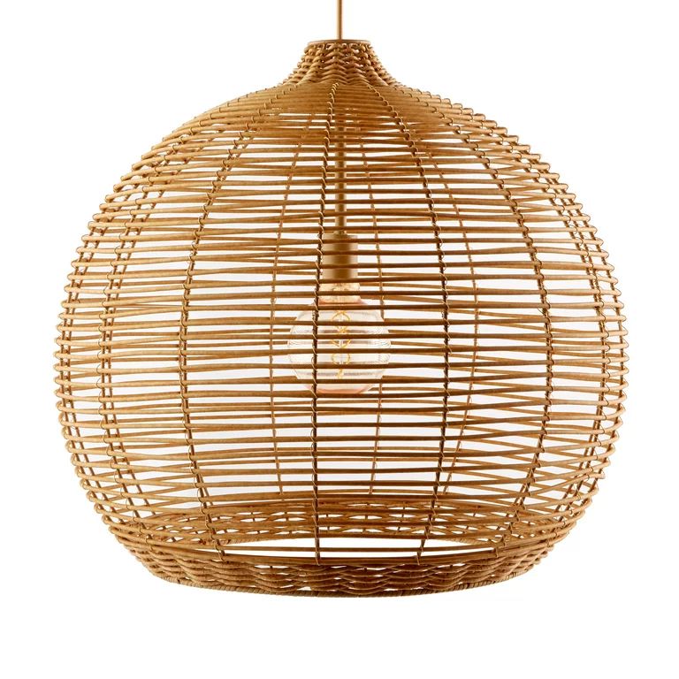 Better Homes & Gardens Natural Large Battery-operated Woven Pendant by Dave & Jenny Marrs | Walmart (US)