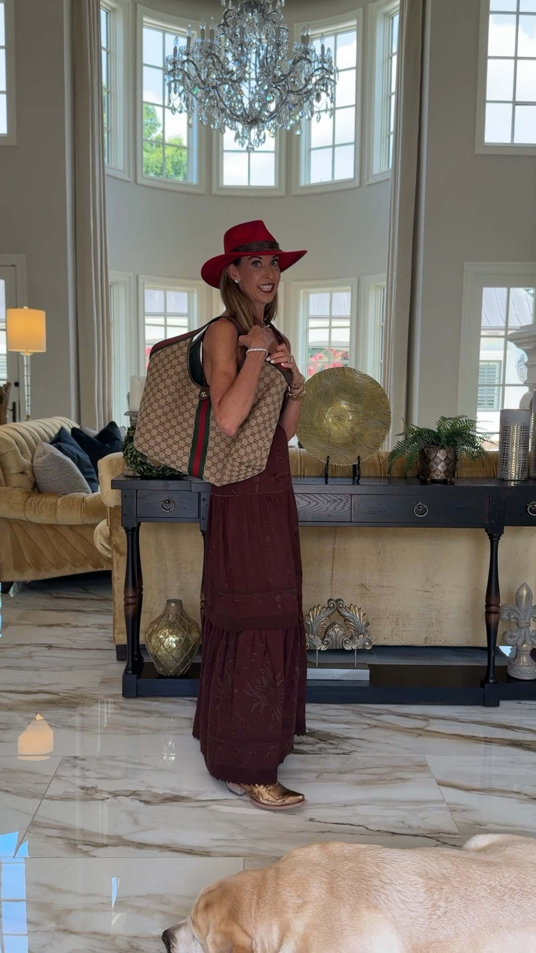 🔥 Rich brown + bold red = fall’s ultimate power combo ❤️‍🔥
✨ Effortless meets bold ✨ This stunning rich brown maxi dress from @aliceandolivia is giving elegance with an edge. Paired it with my new Gucci bag (see Stan @gucci.charlotte for this beauty & all your Gucci dreams), gold @oldgringoboots and a red cowboy hat with a Louis Vuitton band for that perfect pop. 👜🤎👢❤️

🌟 Chic. Confident. Unapologetically YOU. 🌟

#AliceAndOlivia #GucciBag #LuxuryStyle #ChicAndBold #OOTDInspo #CharlotteStyle #CowgirlChic #OldGringoBoots #MaxiDressVibes #GucciGang #StanAtGucci #LouisVuittonDetails #FashionReel #LuxuryInfluencer #RichBrownAesthetic #WhatToWear #StyleInspo #LuxuryFashion #StreetStyleDiaries #OOTDTrend #FashionistaLife #LuxuryChic #HighFashionLook #GucciStyle #MaxiDressMoment #StyleGoals