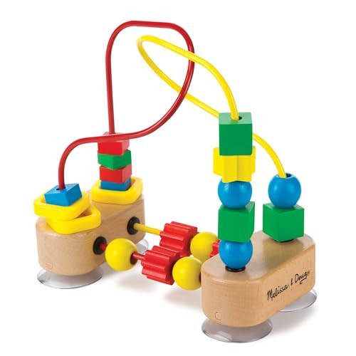 Melissa & Doug First Bead Maze - Wooden Educational Baby Toy with Suction Cups, for Floor, High Chair or Toddler Table, Toddler Toys for Girls & Boys Ages 1+ | Amazon (US)