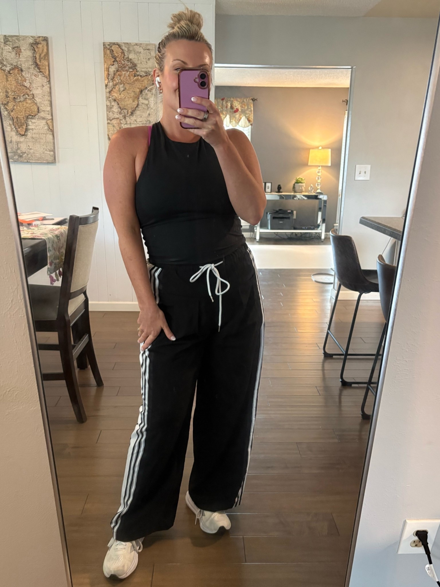 Love these track pants ! I have them in 3 colors they are that good! Size M

Track Pants. High neck workout top. Adidas. Workout Outfit. Athleisure

#LTKfitnessgoals #LTKootd #LTKActive