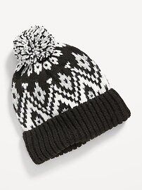 Fair Isle Pom-Pom Beanie Hat for Women | Old Navy (US)