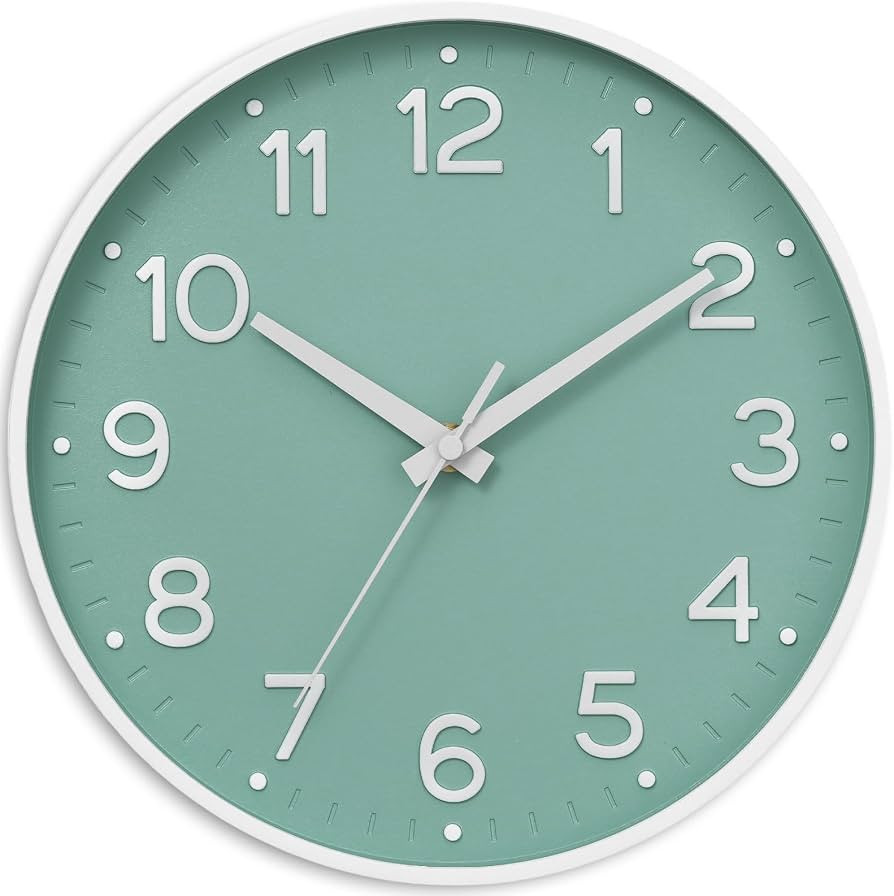 Roymnie 8 Inch Wall Clock, Battery Operated Silent Non Ticking Analog | Amazon (US)