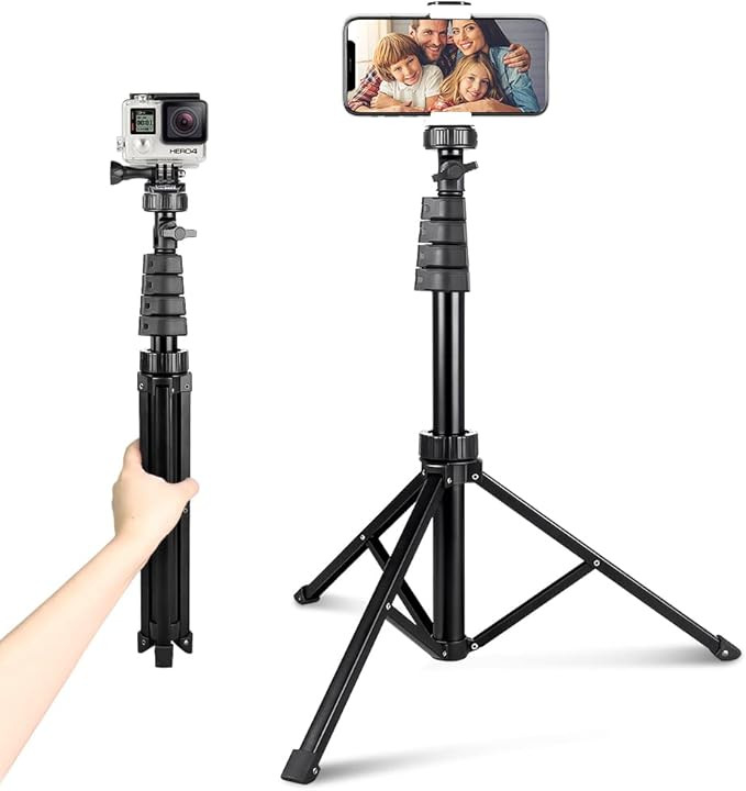 62" Phone Tripod Accessory Kits, Aureday Camera & Cell Phone Tripod Stand with Wireless Remote an... | Amazon (US)