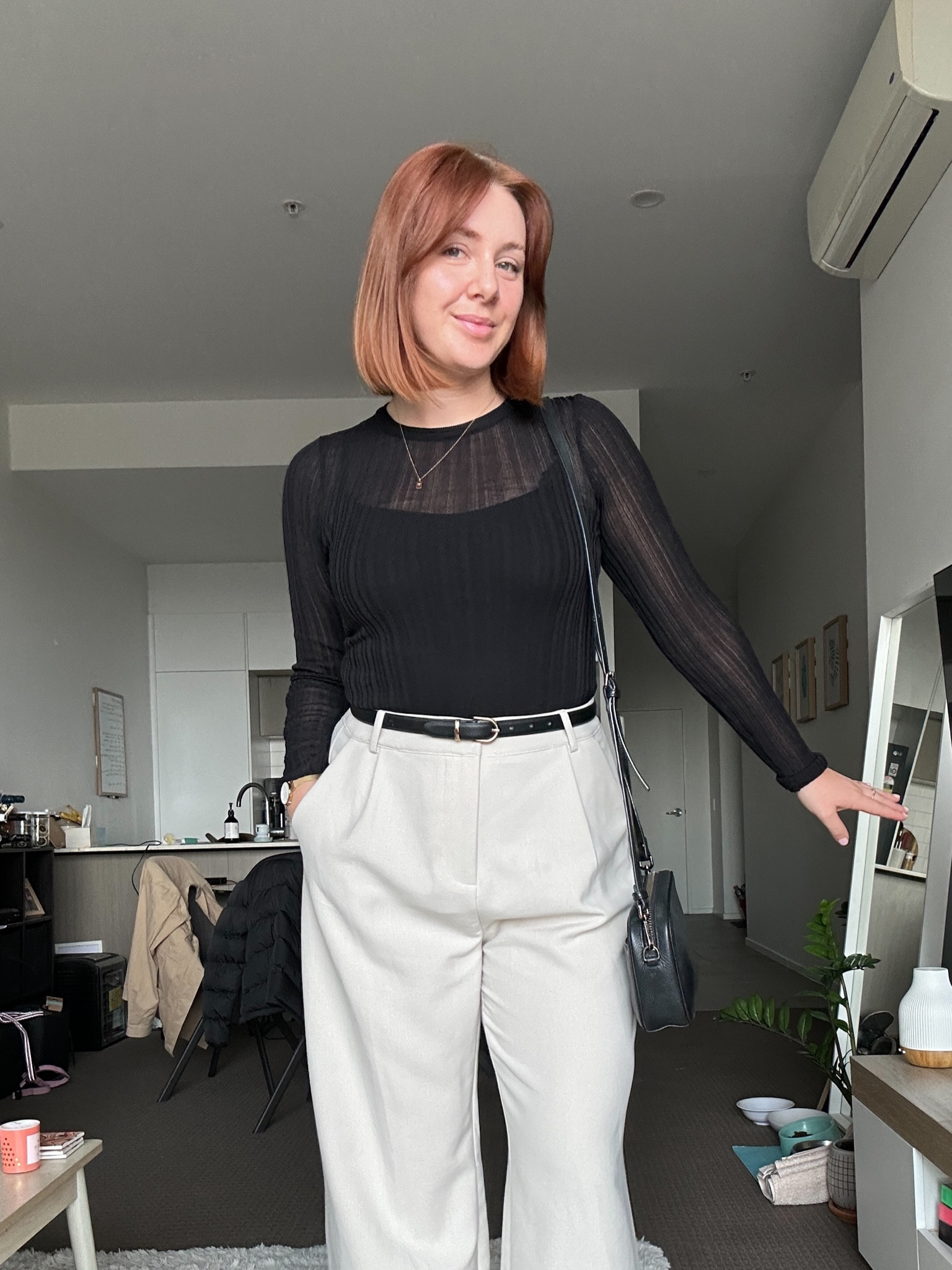 Winter work OOTD - a chic long sleeve with wide leg pants and black details

#LTKaustralia #LTKworkwear #LTKstyletip