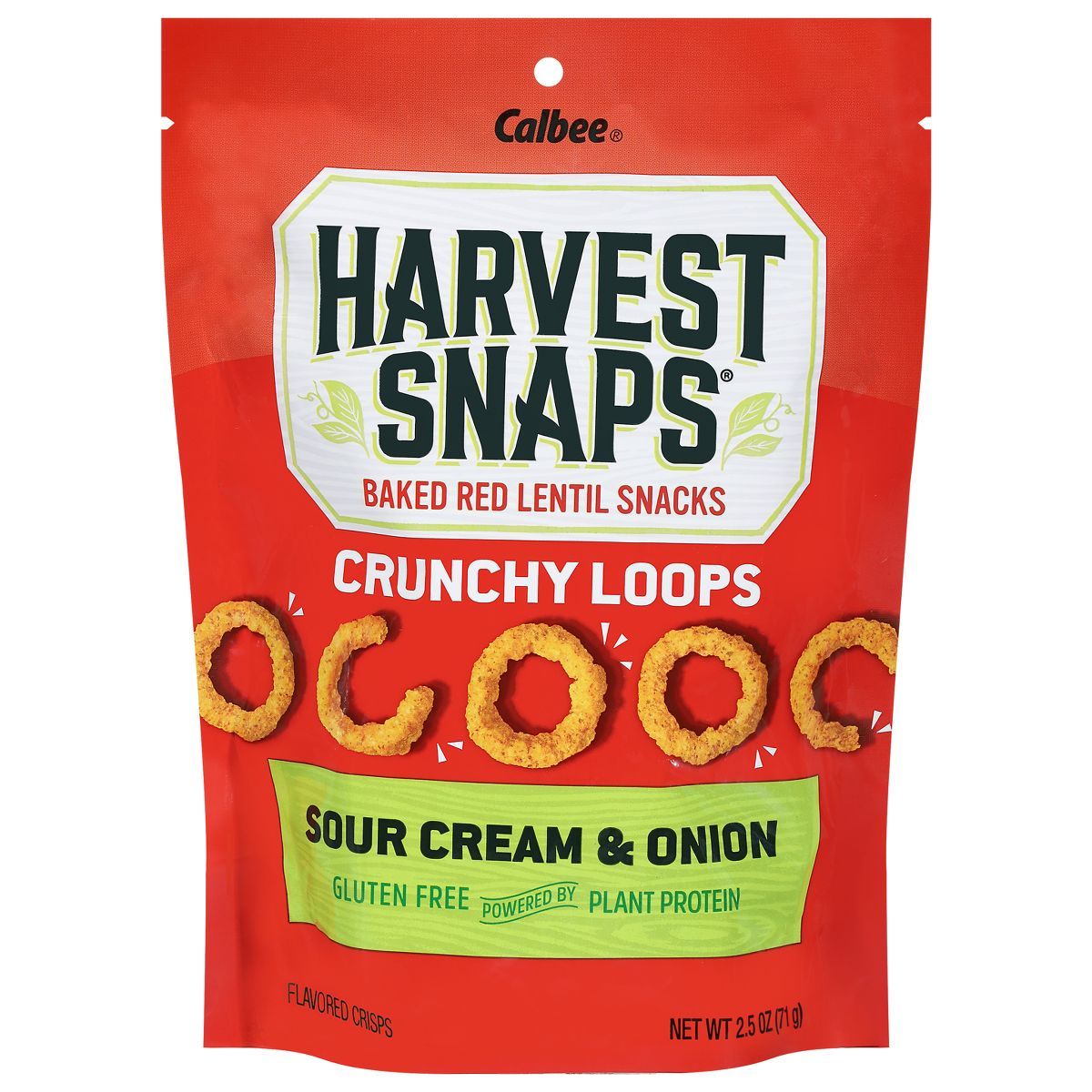 Harvest Snaps Crunchy Loops Sour Cream & Onion Baked Red Lentil Snacks - 2.5oz | Target