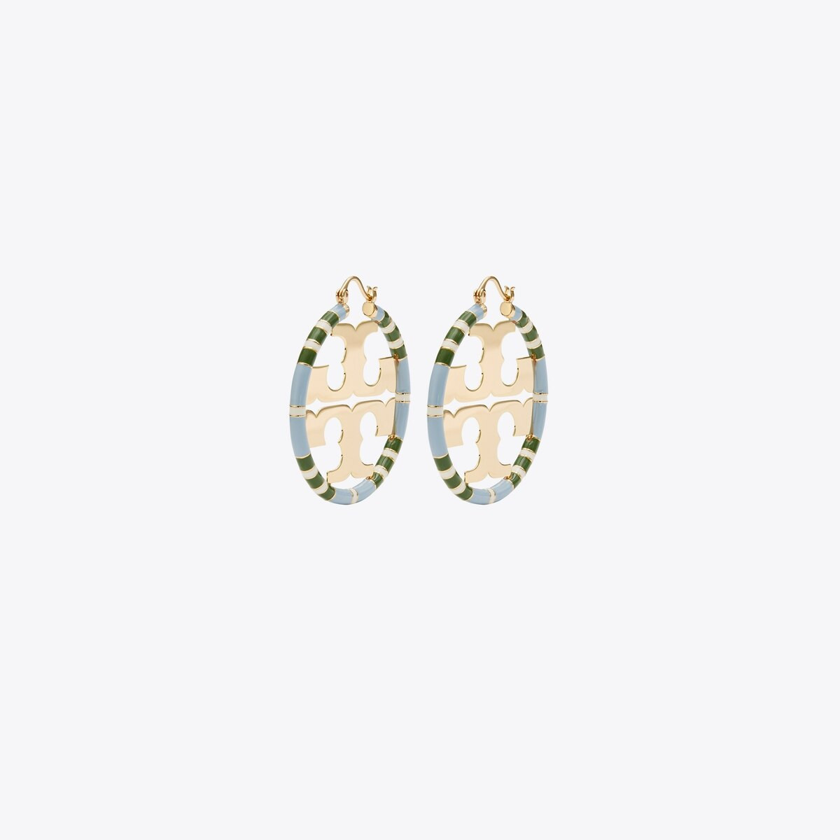 Miller Enamel Striped Hoop Earring | Tory Burch (US)