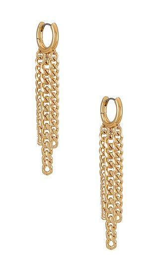 Rebecca Minkoff Curb Chain Huggie Earring in Metallic Gold. | Revolve Clothing (Global)