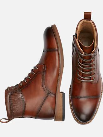 Joseph Abboud Cap Toe Lace-Up Ankle Boot | All Shoes| Men's Wearhouse | The Men's Wearhouse