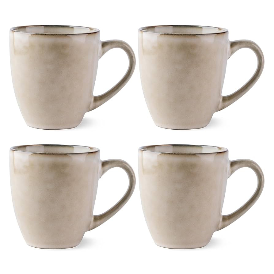 GBHOME Ceramic Coffee Mugs Set of 4, 12oz Stoneware Coffee Mugs Set For Dad Mom Women MEN, Light ... | Amazon (US)