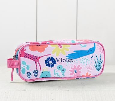Mackenzie Pink Sasha's Garden Pencil Case | Pottery Barn Kids