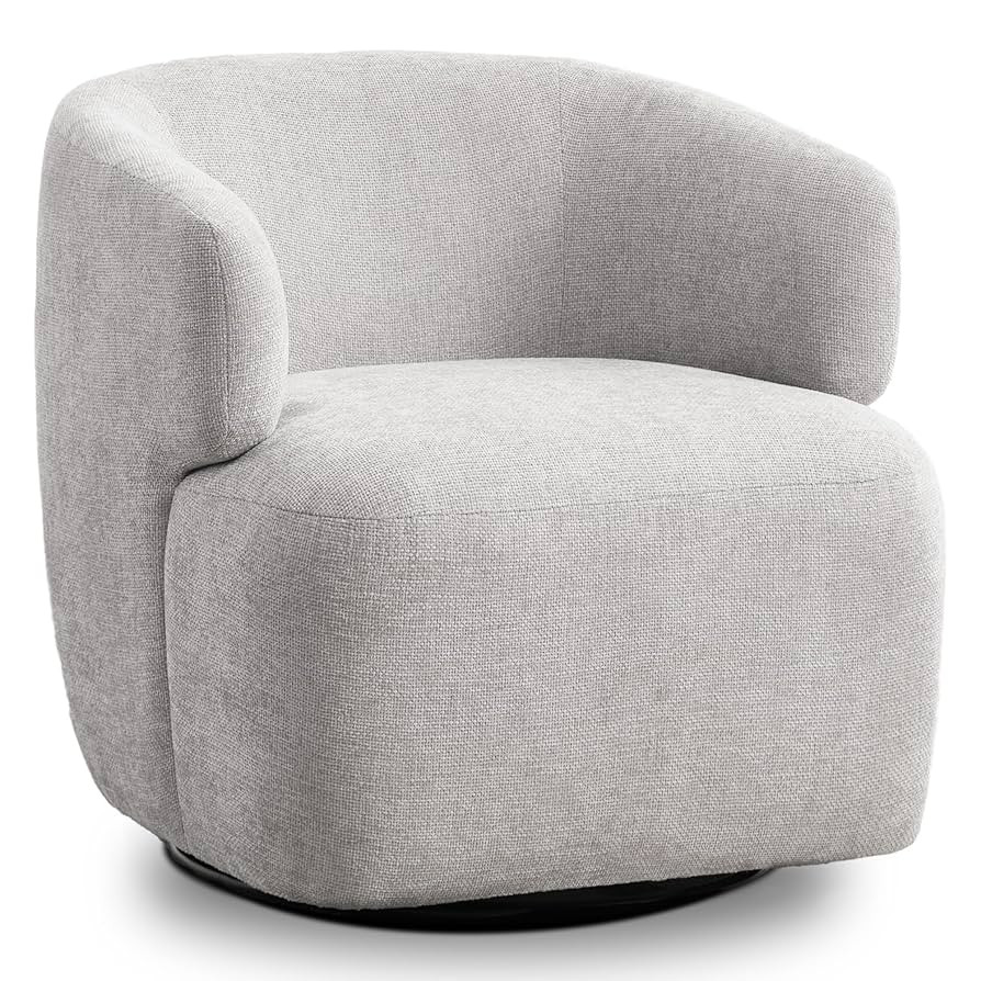 Swivel Accent Chair, Chenille Barrel Chair for Living Room, Cozy Round Boucle Arm Chair, Metal Ba... | Amazon (US)
