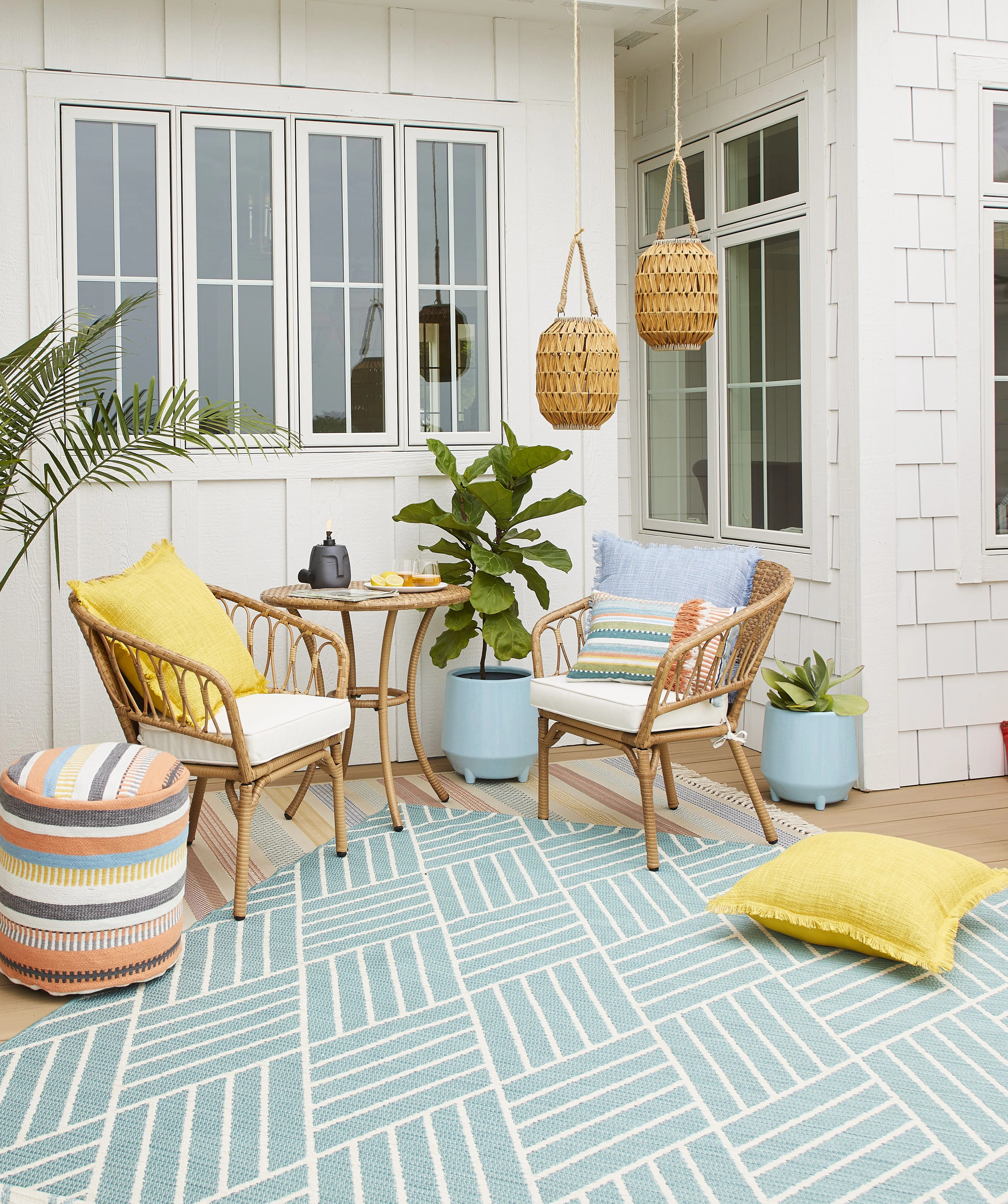 Better Homes & Gardens Willow Sage 3-Piece Bistro Set with Wicker Table, Beige | Walmart (US)