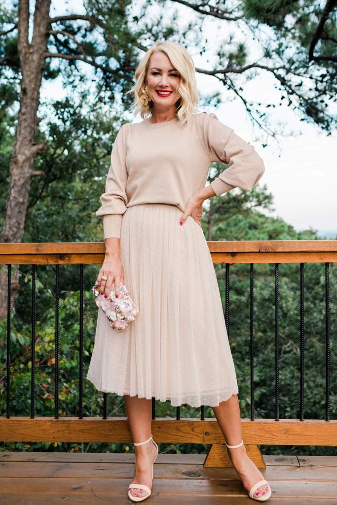 Party Tulle Mesh Midi Skirt | Gibson