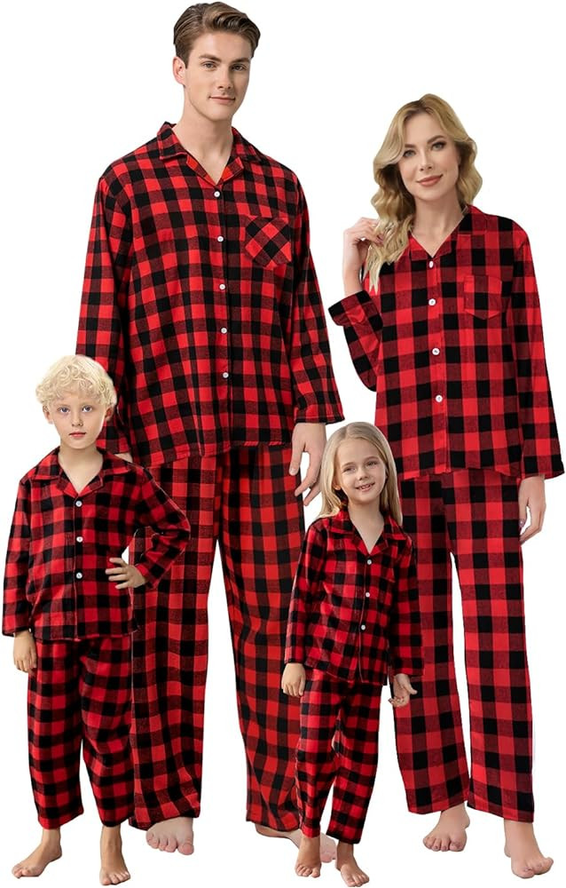 Schbbbta Family Matching Pajamas Holiday Sleepwear Long Sleeve Pjs Sets | Amazon (US)