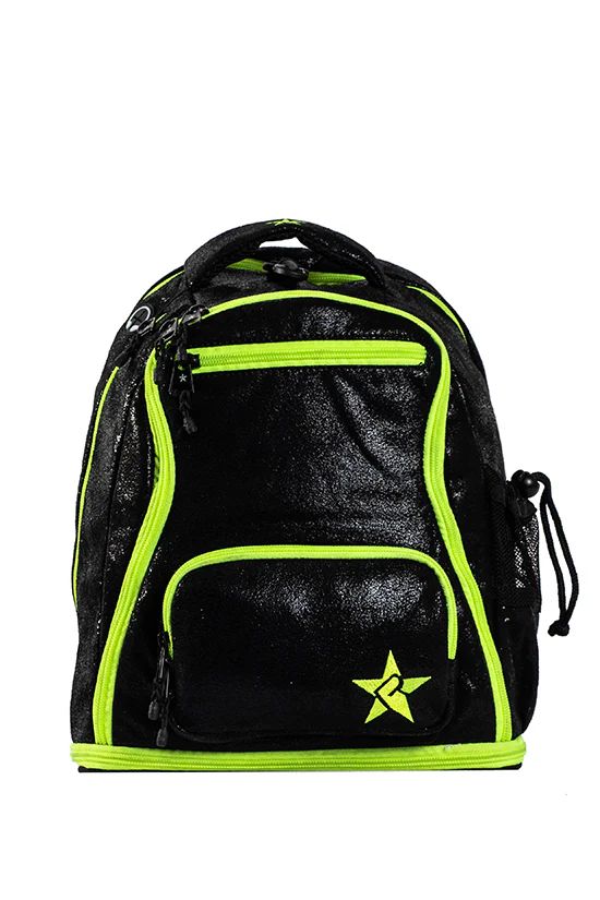 Faux Suede in Black Rebel Baby Dream Bag with Neon Green Zipper | Rebel Athletic